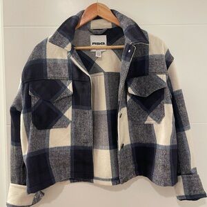 Small RSQ Wool Plaid Women’s Crop Shacket